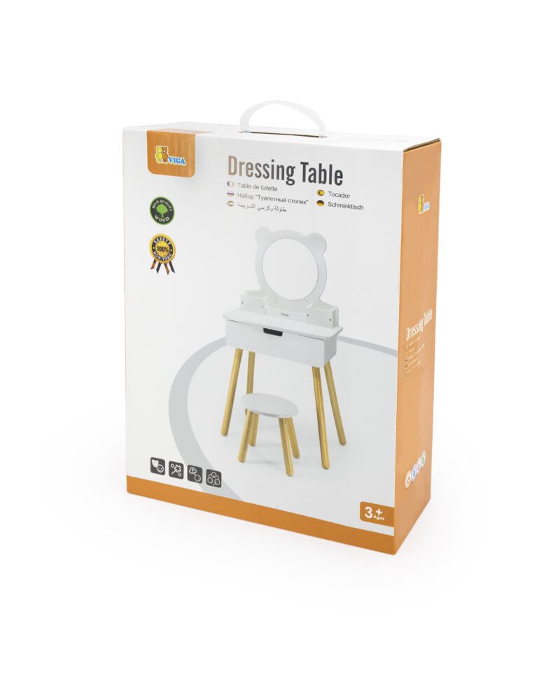 Puidust tualettlaud valge viimistlusega