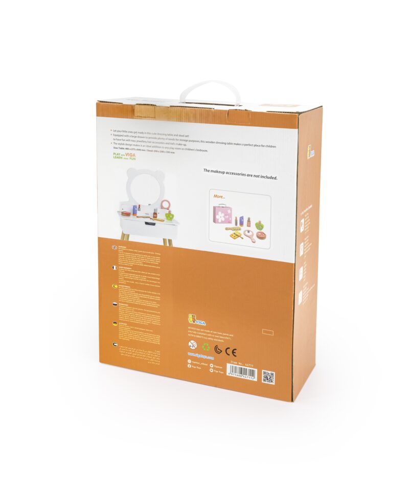 Puidust tualettlaud valge viimistlusega