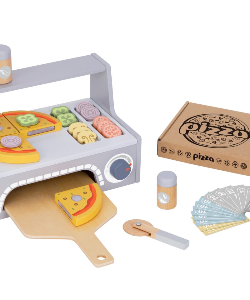 Puidust pitsaküpsetamise mängukomplekt
