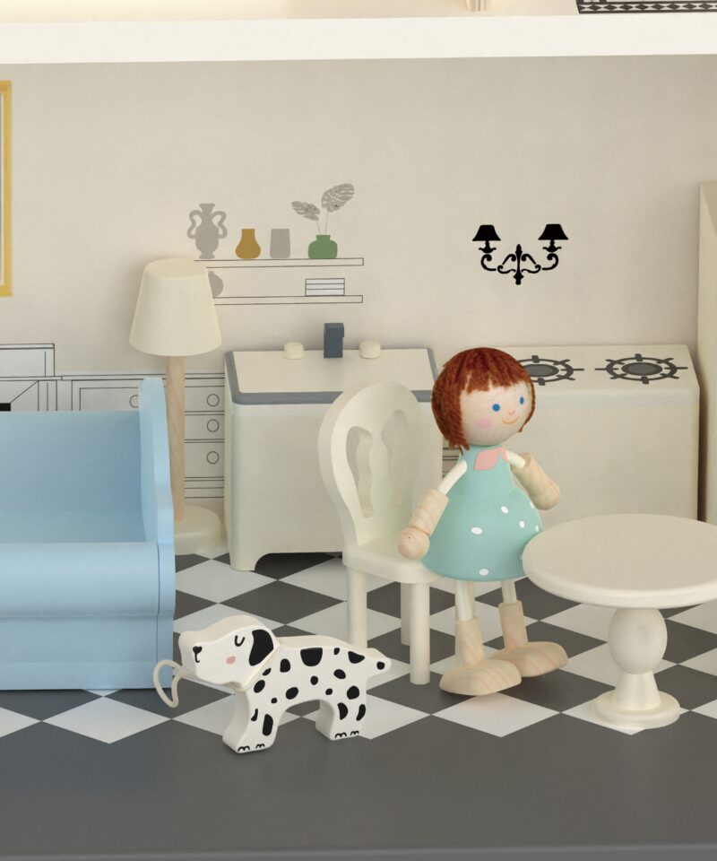 Valge puidust nuku maja