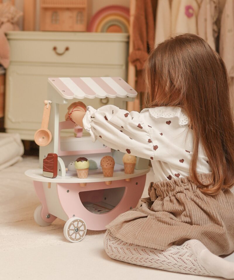 Pastelltoonides jäätisekäru koos magnetitega