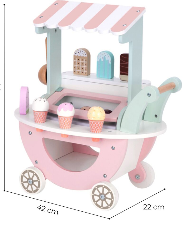 Kergesti puhastatav jäätisekäru lastele