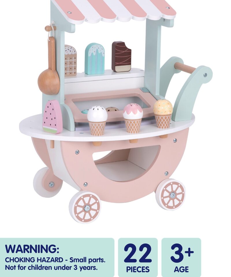 Kergesti puhastatav jäätisekäru lastele