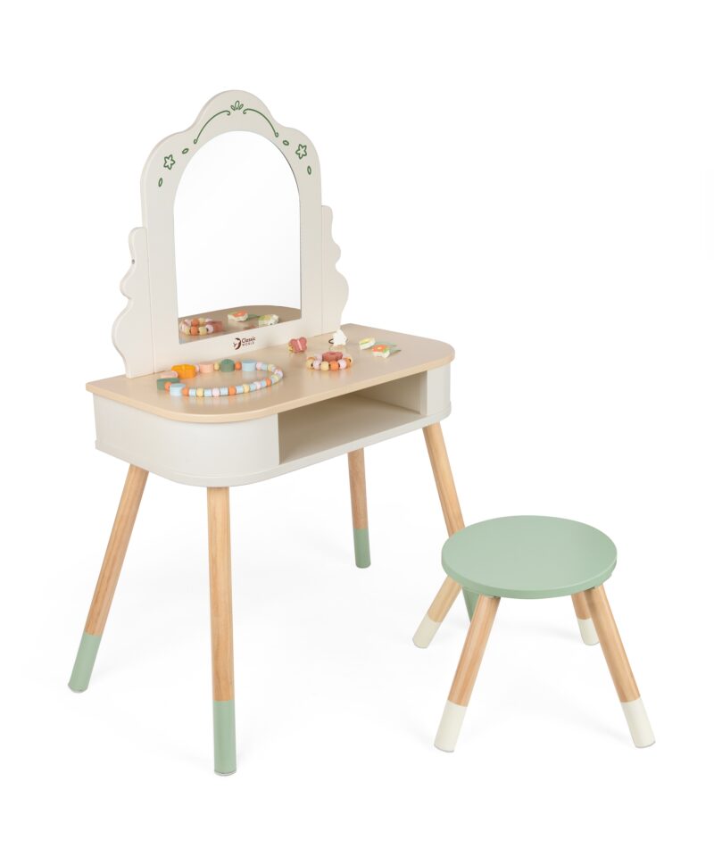 Pastelne tualettlaud rollimängudeks