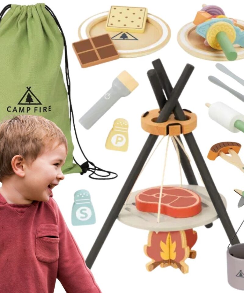 Laste puidust matkaköögi komplekt mängimiseks