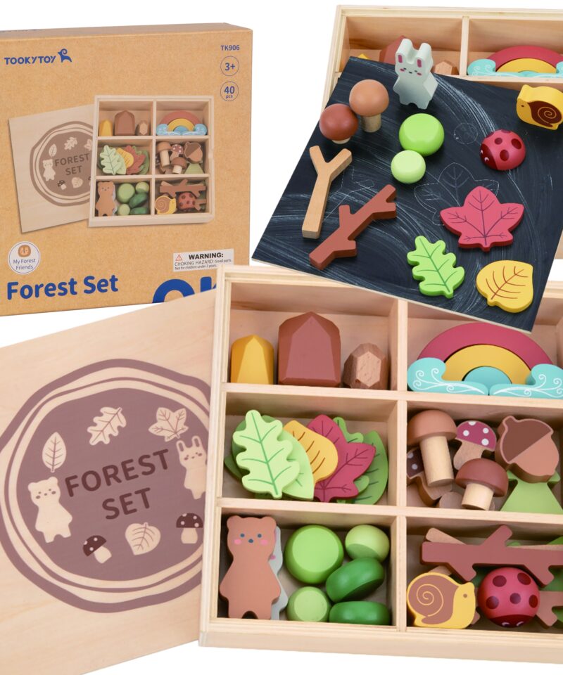 Loodusteemaline mängukomplekt lastele puidust
