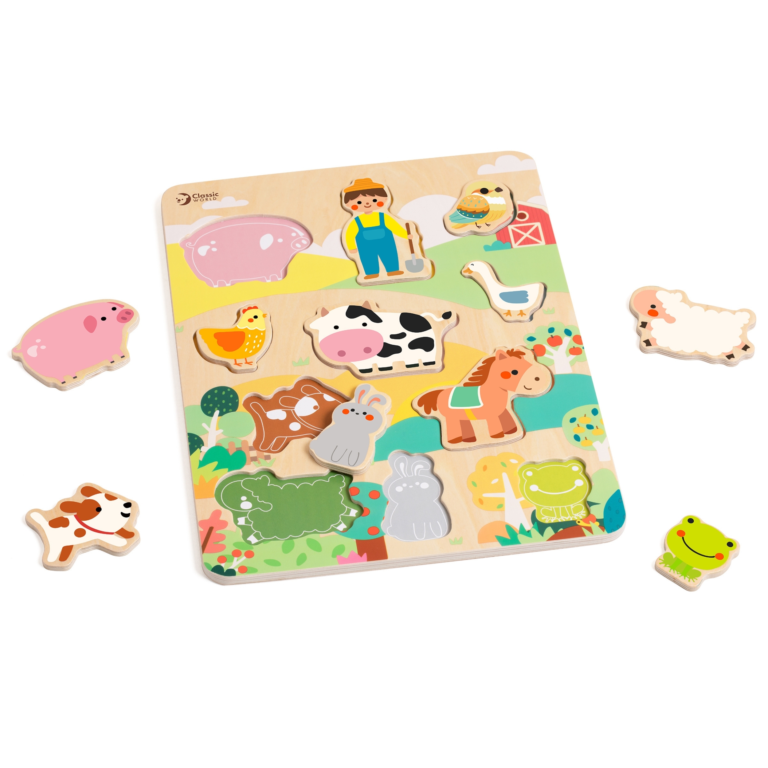 Laste puidust farmipusle mängimiseks