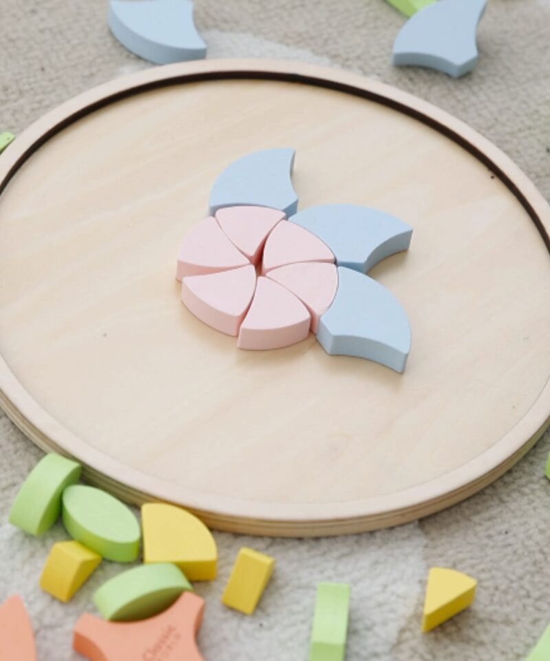 Ümmargune puidust alus mosaiikklotsidele