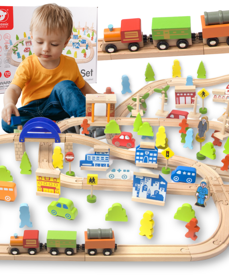 Puidust rongikomplekt 110 osaga