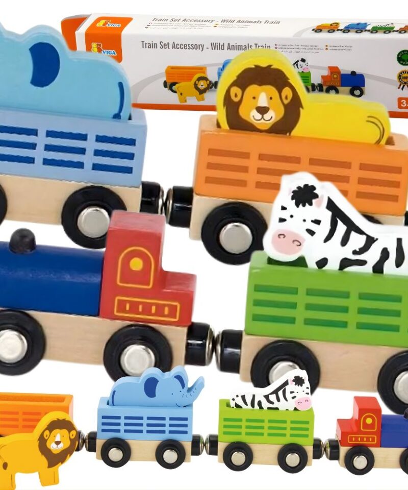 Puidust rongikomplekt koos loomadega