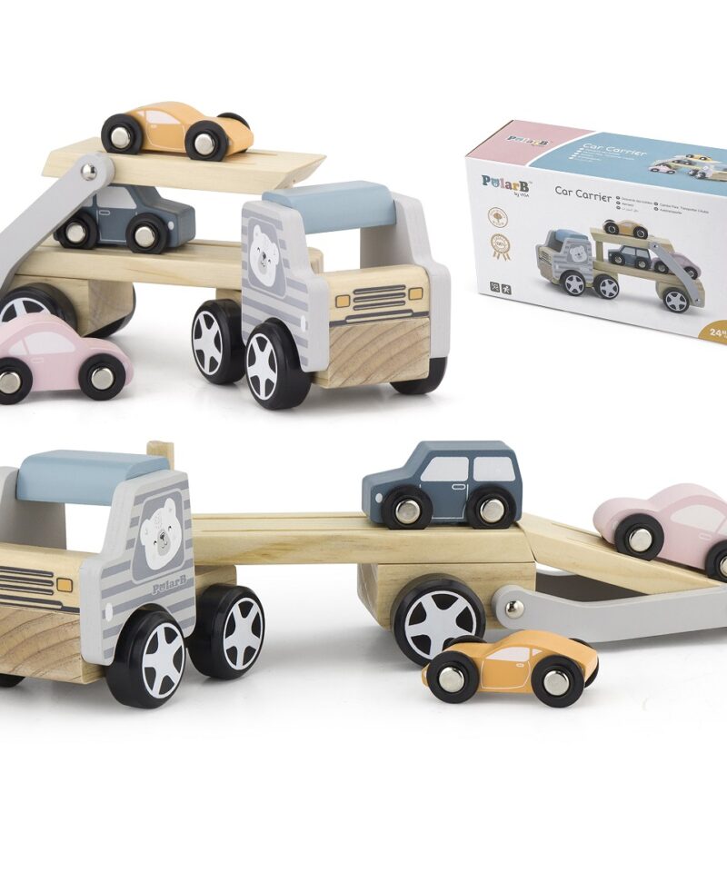 Puidust autode komplekt haagisega