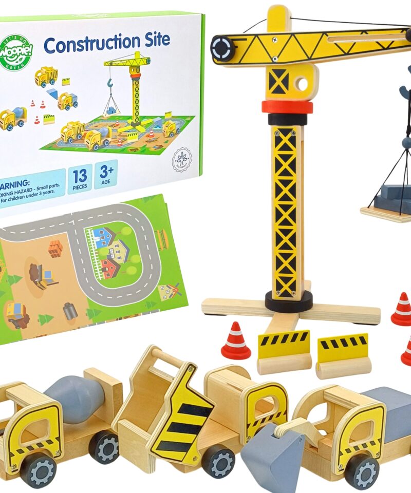 Ehitusplats mängukomplekt lastele koos kraanaga