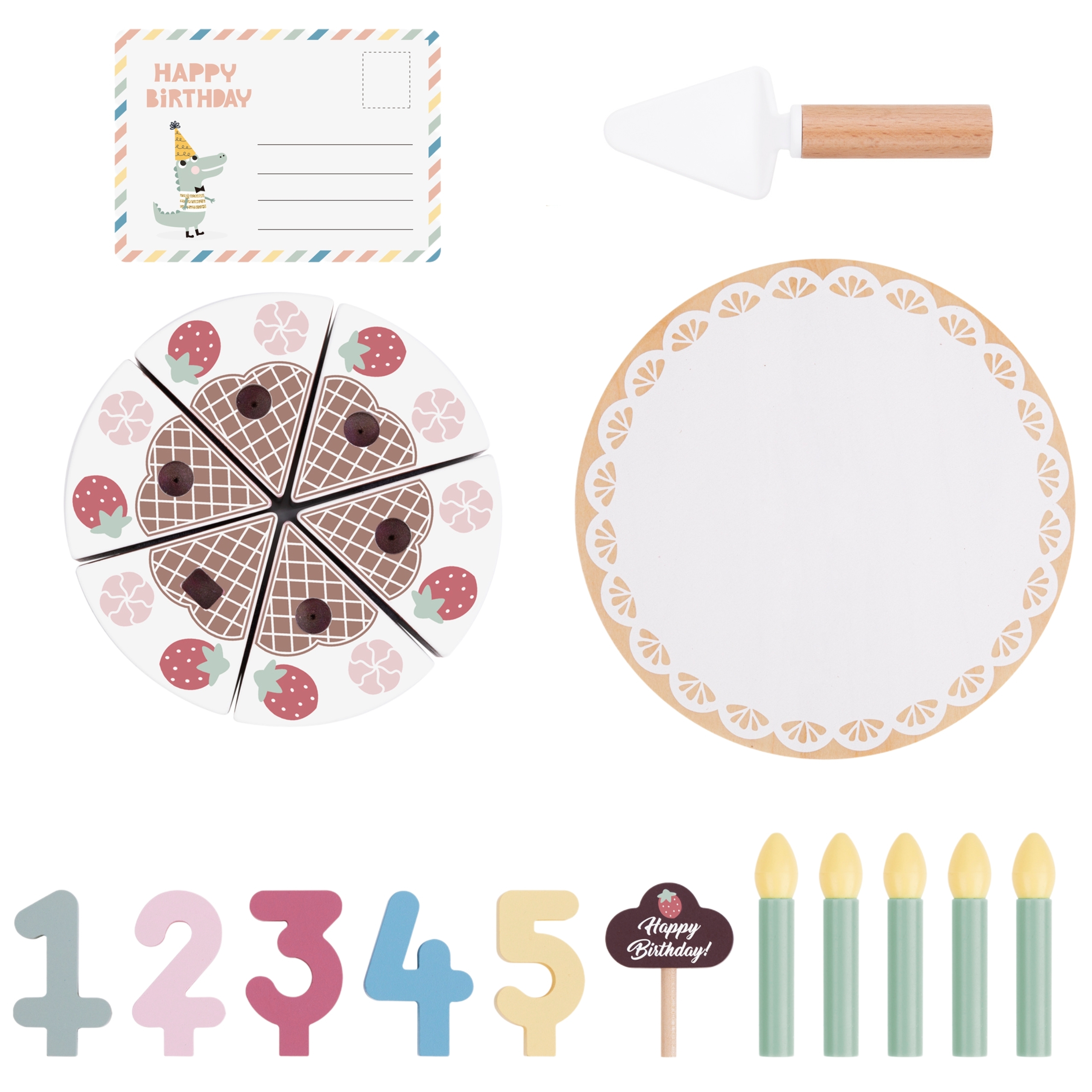 Puidust sünnipäevatort koos tordilusikaga