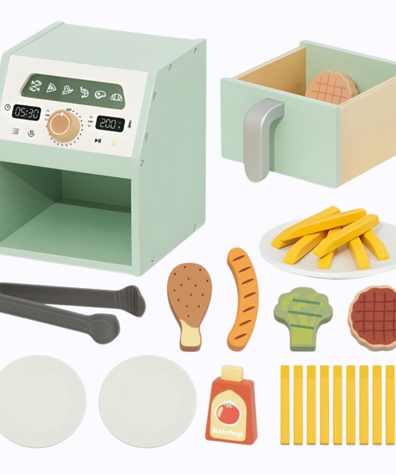 Puidust mänguõhufritüür lastele köögimängudeks