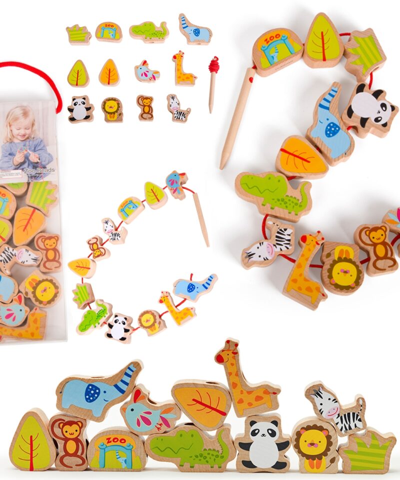 Loomateemalised puidust klotsid erksates värvides