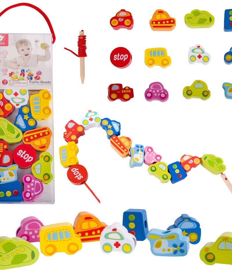 Puidust liiklusmängu klotsid lastele