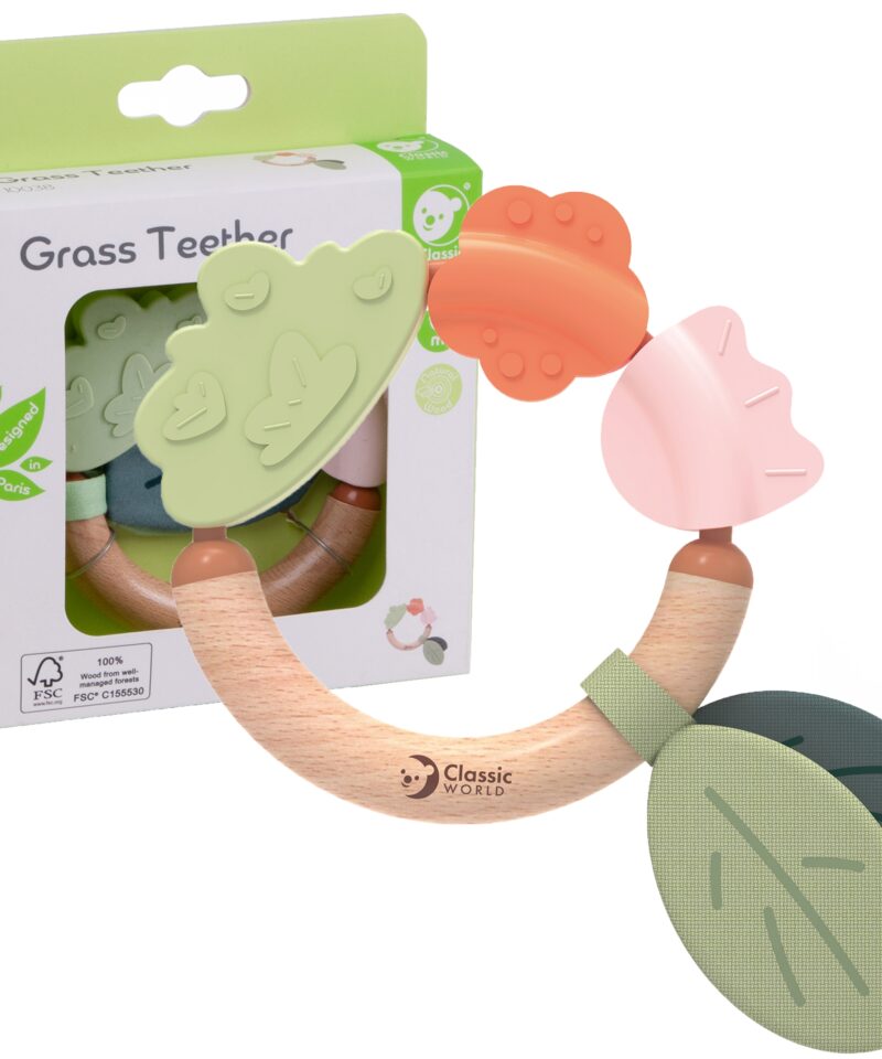 Puidust ja silikoonist beebimänguasi