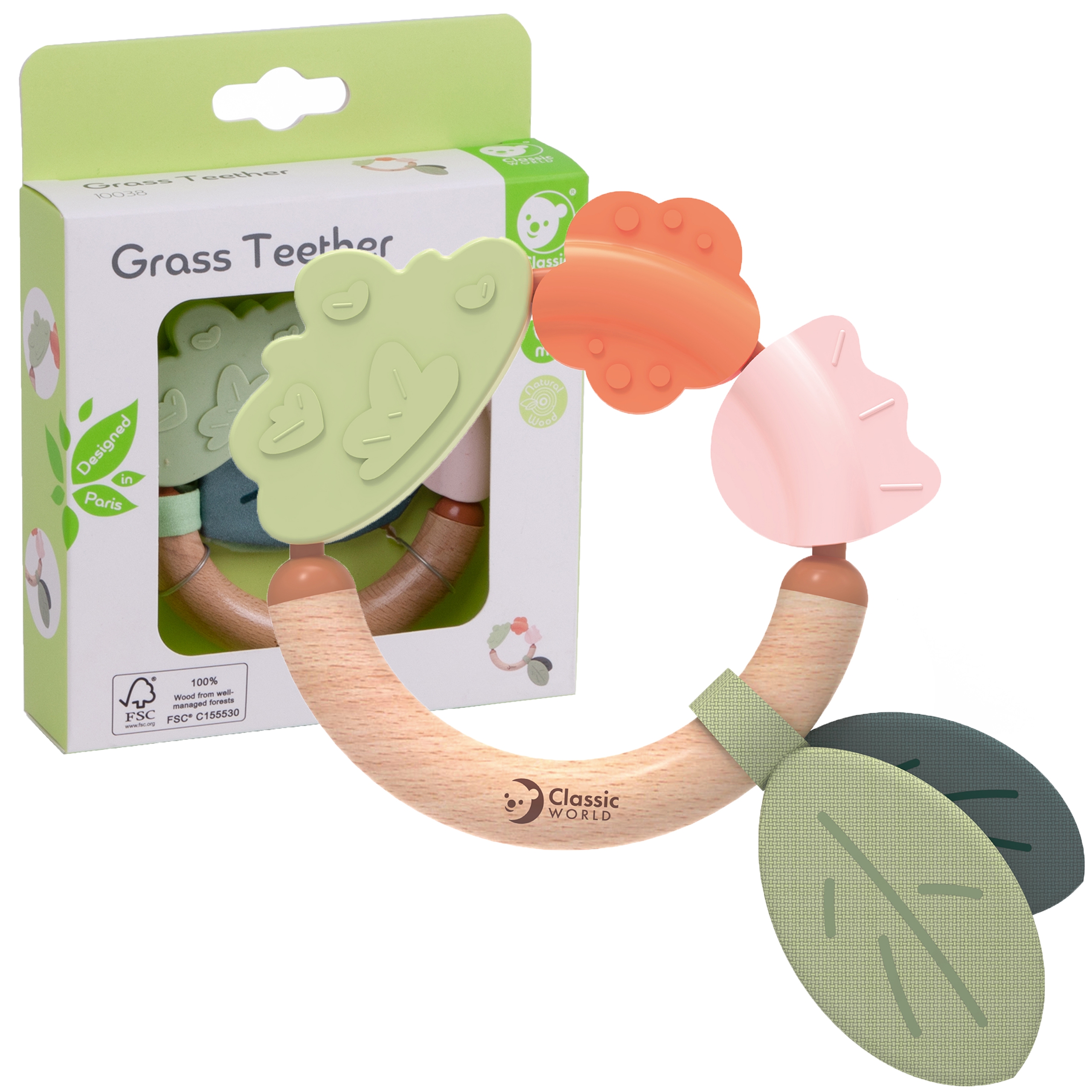 Puidust ja silikoonist beebimänguasi