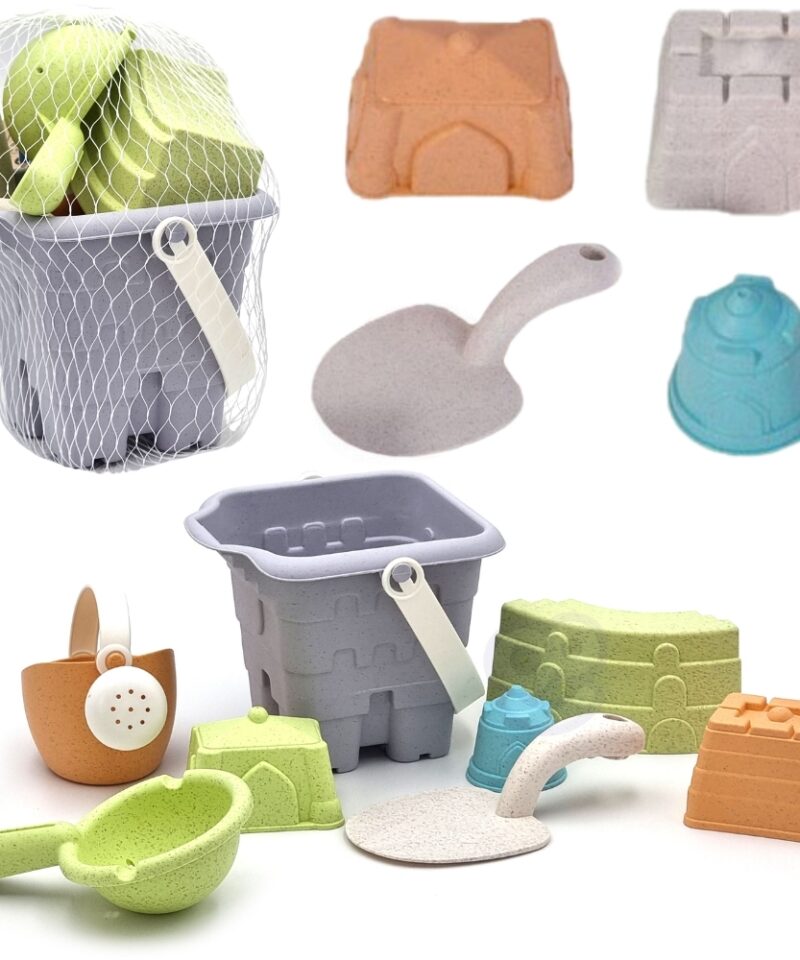 Loodussõbralik liivakomplekt ämbris rannas