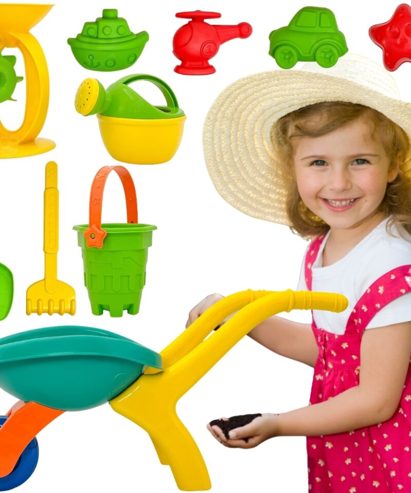 Värvikas liivamängu komplekt lastele rannas