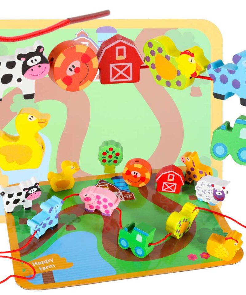 Puidust nöörimisklotside komplekt mängulaual