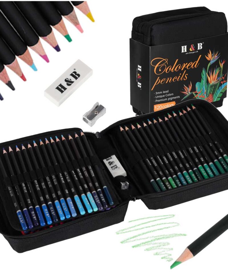 Värviliste pliiatsite komplekt 120 tk