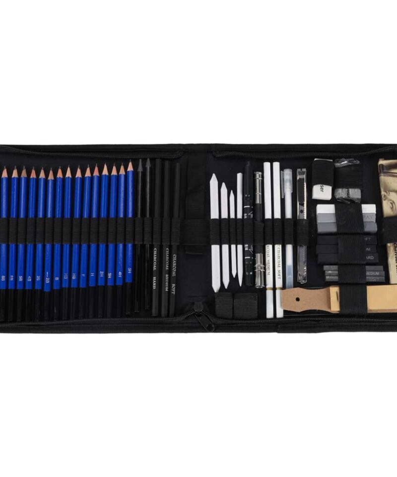 Komplekt grafiit- ja söepliiatsitega