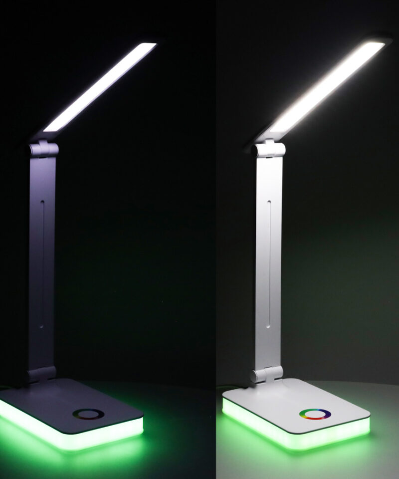 Valge LED laualamp kaasaegses stiilis