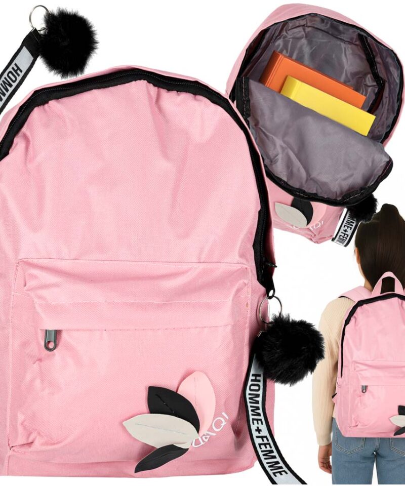 Roosa koolikott minimalistliku disainiga