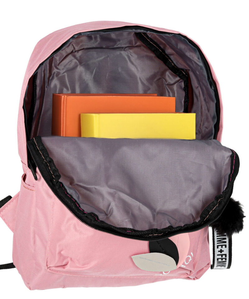 Praktiline roosa koolikott koolitarvete jaoks