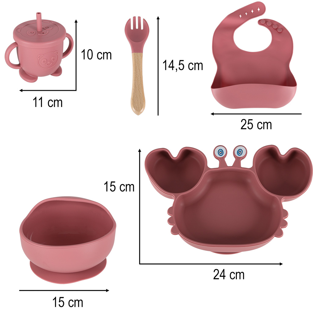 Komplektis taldrik, kauss ja joogitops