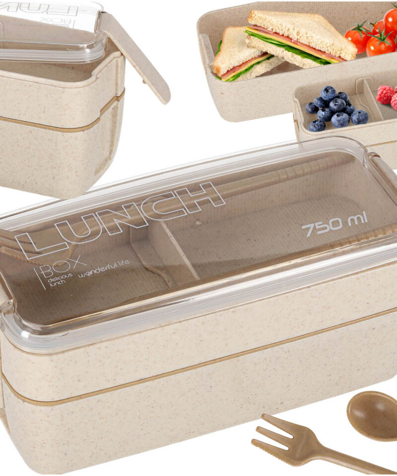 Mitmeosaline lõunasöögikarp 750 ml lahtivõetuna