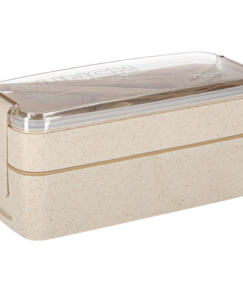 Lõunasöögikarp koos lusika ja kahvliga