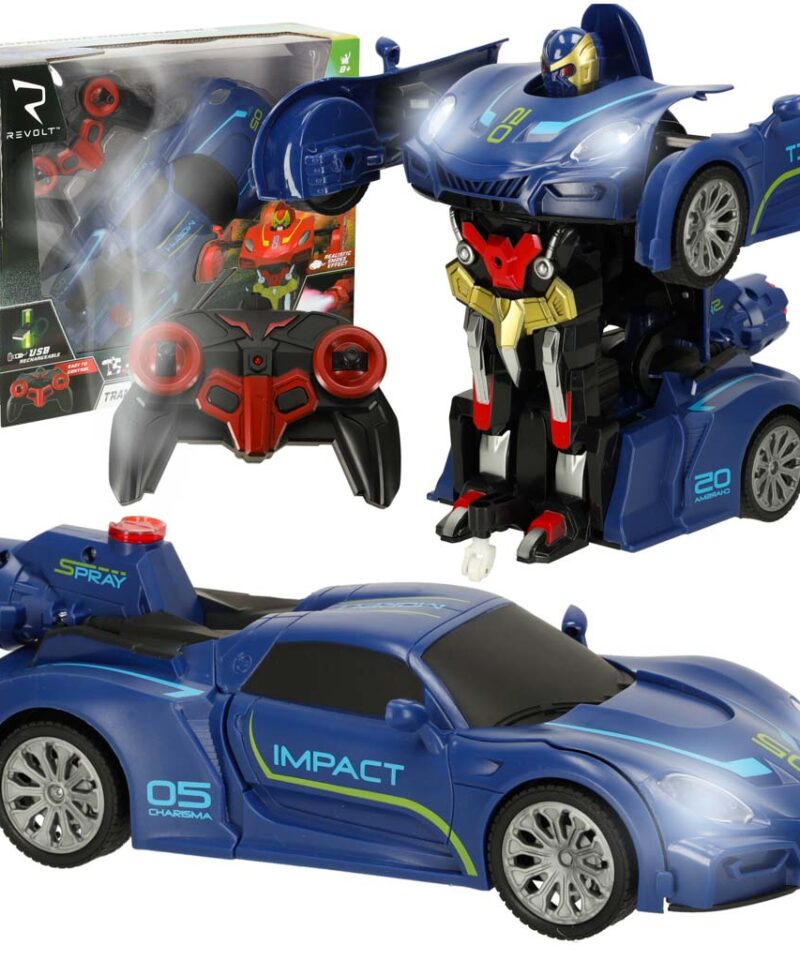 Sinine kaugjuhitav robotauto mänguasi