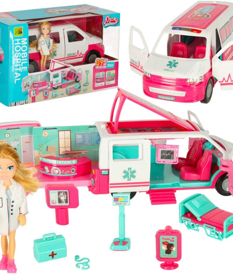 Kokkupandav mänguambulans nukuga mängimiseks