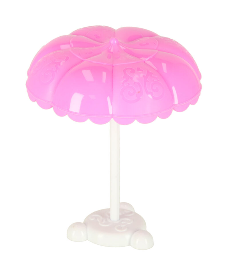 Valge matkaauto roosade detailidega