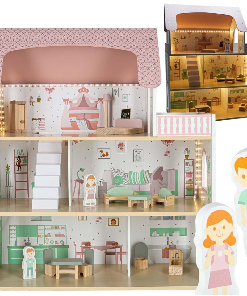 Puidust nukumaja LED-valgustusega