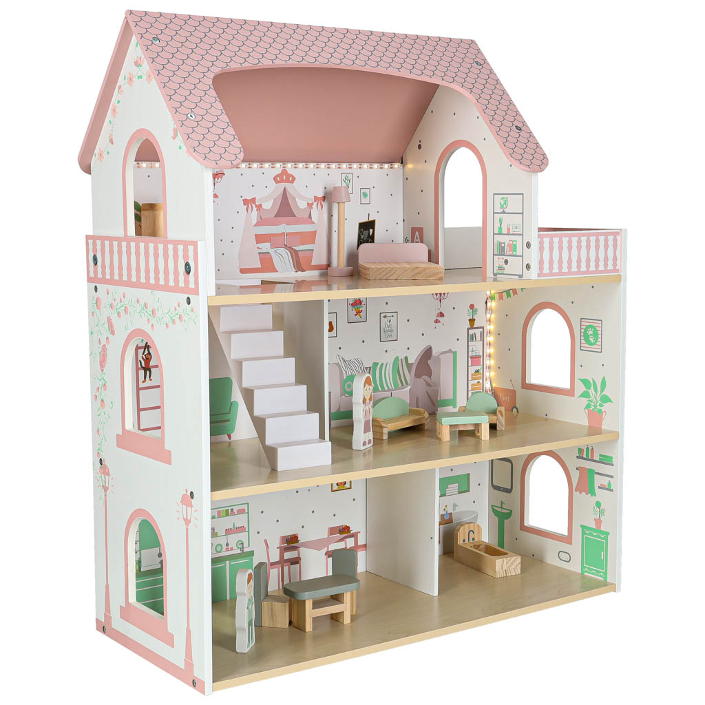 Lastele mõeldud puidust nukumaja