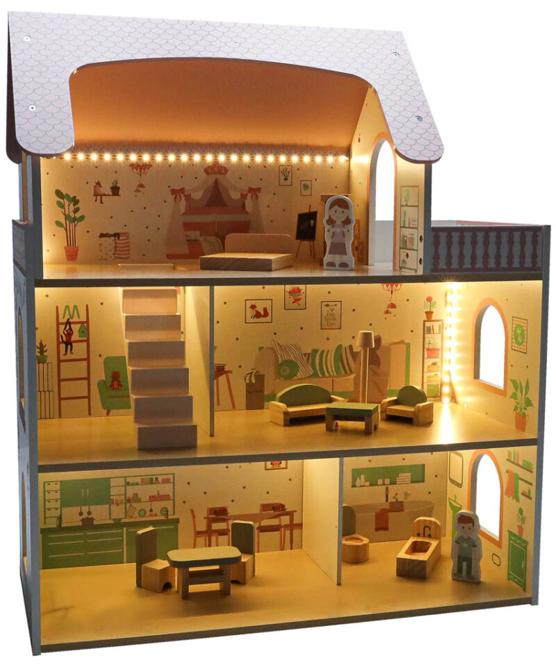 Kvaliteetne nukumaja LED-valgustusega