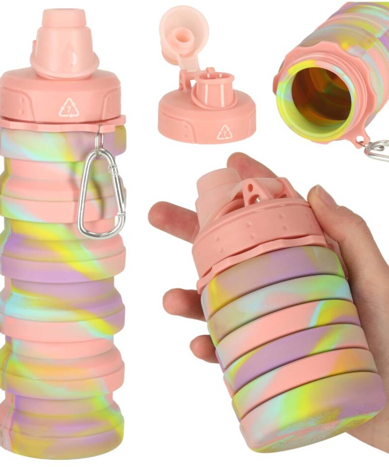 Kokkupandav silikoonist joogipudel lahtisena