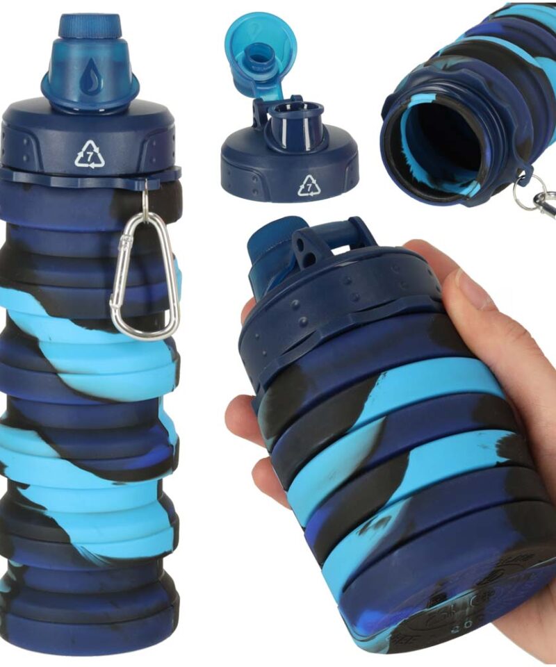 Kokkupandav sinine veepudel igapäevaseks kasutamiseks