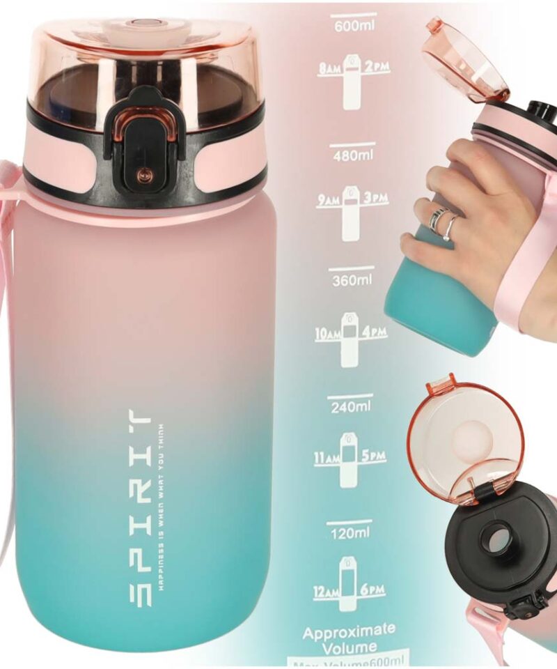Sportlik veepudel 600 ml mõõdikutega