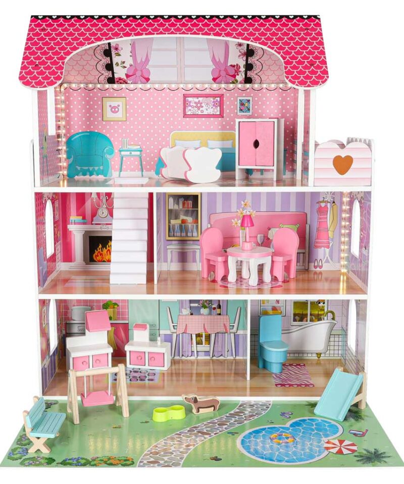 LED valgustusega mängumaja detailid