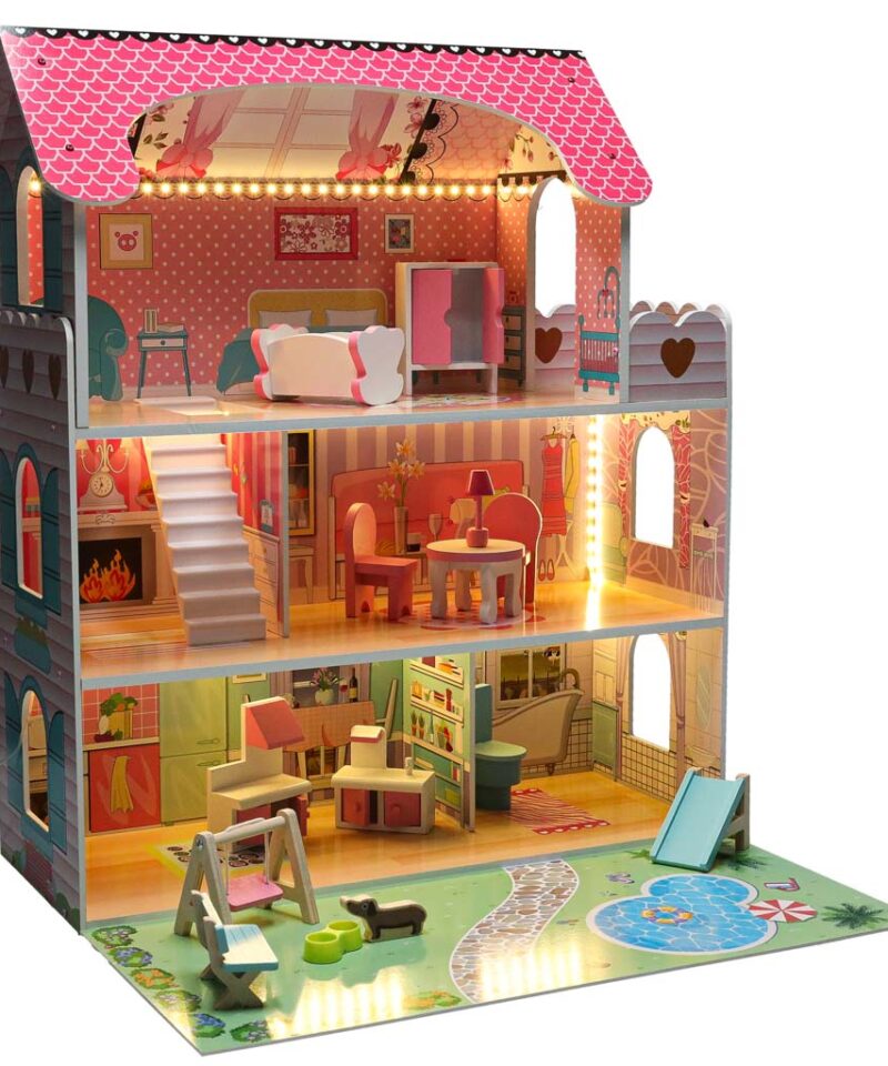 Roosa mängumaja rõdu ja tara