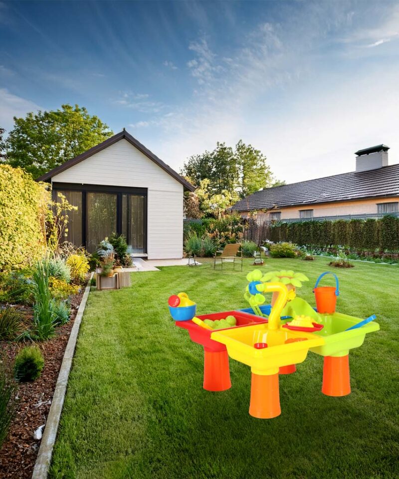 Laste veemängulaud koos aksessuaaridega