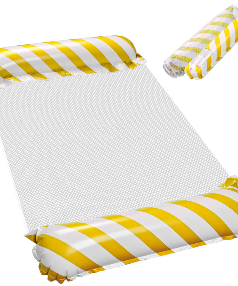 Kollane veemadrats rannas lõõgastumiseks