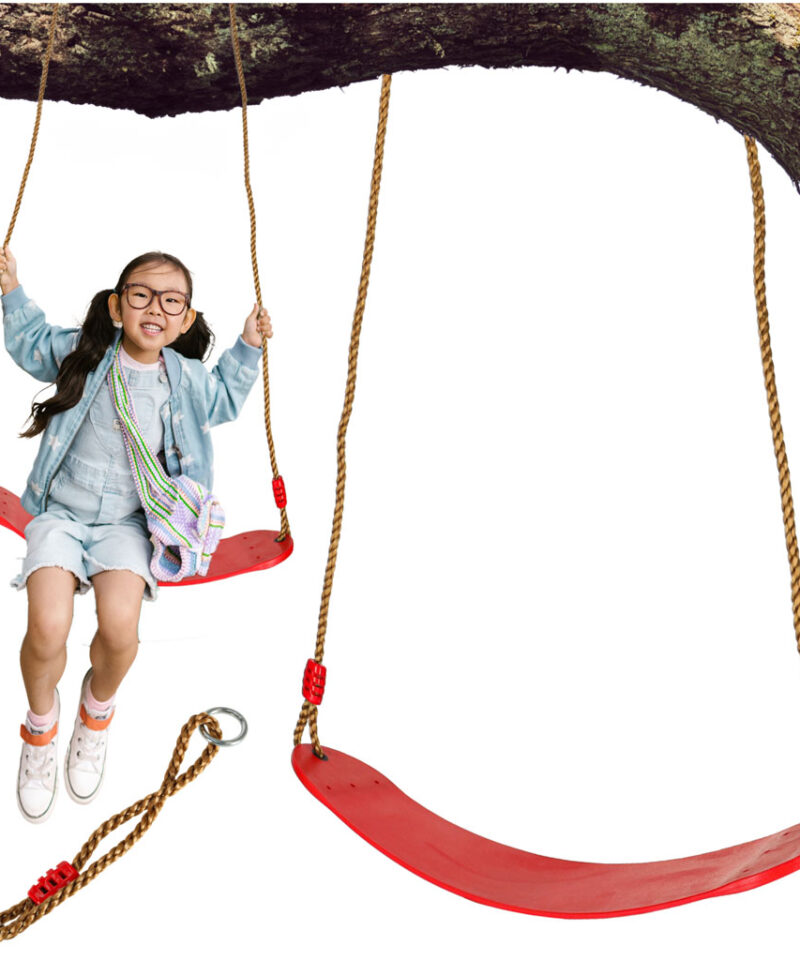 Punane laste aialaud kiik aias