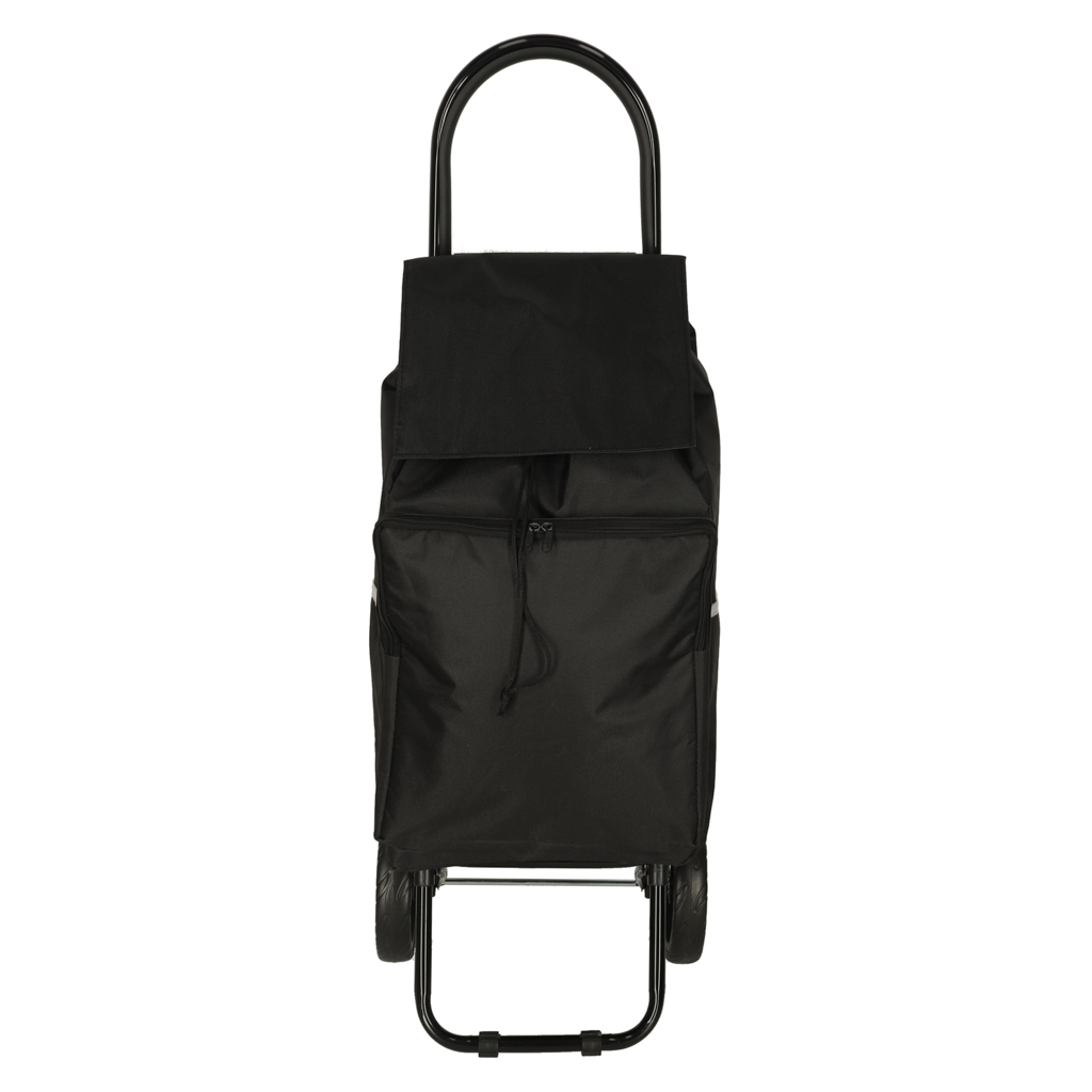 Kerge must ostukäru ratastega