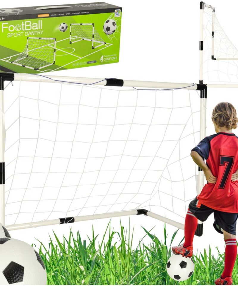 Laste jalgpalliväravate komplekt koos pallidega