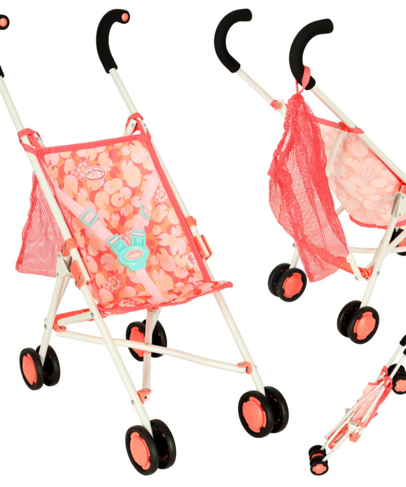 Kokkupandav nuku jalutuskäru roosas toonis